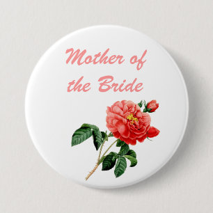 vintage botanische Kunst rote Rosenblumen Mutter Button