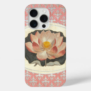 Vintage botanische Lotusblüte elegante Yoga iPhone 15 Pro Hülle