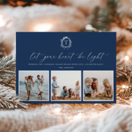 Vintage Botanische Monogram 3 Foto-Urlaubskarte Feiertagskarte