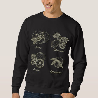 Vintage Botanische Orangenfrüchte Frühlingssaison  Sweatshirt