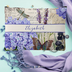 Vintage botanische personalisierte zubehörtasche
