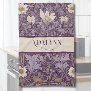 Vintage botanische Rentengeschenke für Mama Violet Geschirrtuch