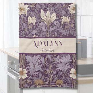 Vintage botanische Rentengeschenke für Mama Violet Geschirrtuch