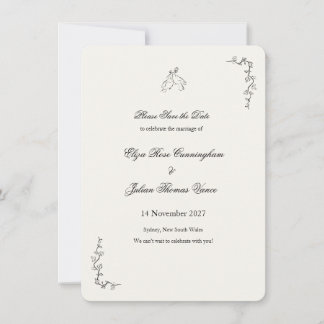 Vintage Botanische Romantische Efeu Save-the-Date- Save The Date