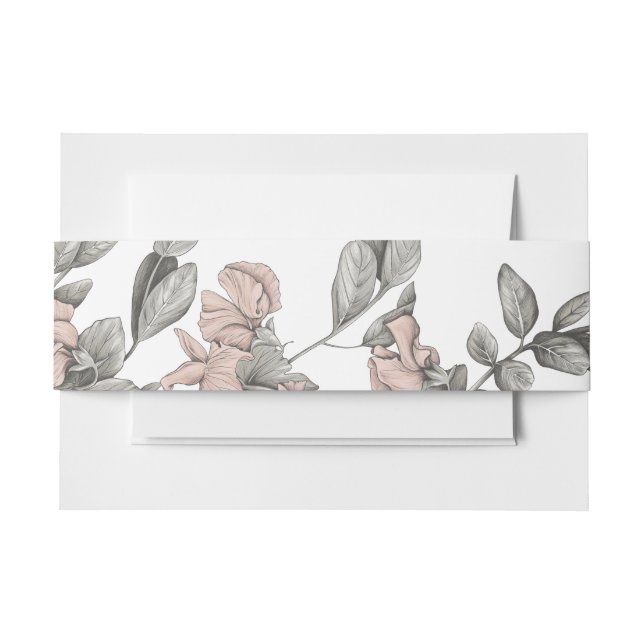 Vintage botanische, romantische süße Erbse Einladungsbanderole (Vorderseite Beispiel)