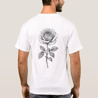 Vintage Botanische Rose Illustration T-Shirt