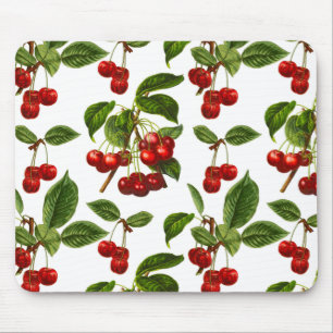 Vintage Botanische Rotkirschen Mousepad
