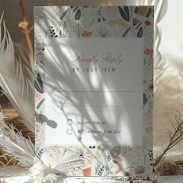 Vintage Botanische RSVP Card Hochzeit Mitte des Ja Einladung