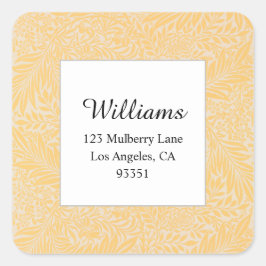 Vintage botanische Rücksendeadresse Quadratischer Aufkleber