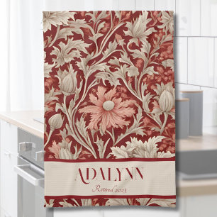 Vintage Botanische Ruhestands-Geschenke für Mama R Geschirrtuch