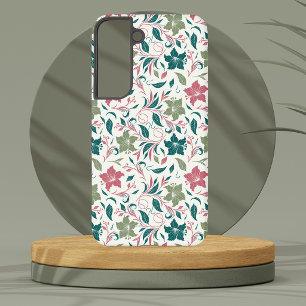Vintage Botanische Salbei- und Rosenrosa-Matte-Blu Samsung Galaxy Hülle