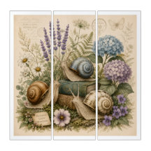 Vintage botanische Schnecken Natur Acryl-Wandkunst