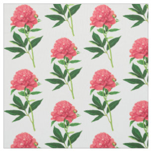 Vintage Botanische Schrift, Korallenrosa Stoff
