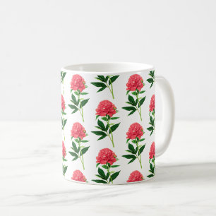Vintage Botanische Schrift, Korallenrosa Tasse