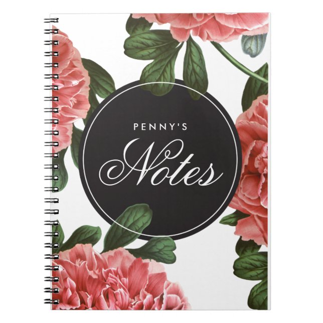 Vintage botanische Schrift | Notizbuch Notizblock (Vorderseite)