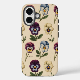 Vintage Botanische Stiefmütterchen | Antike Blumen iPhone 16 Hülle