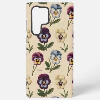 Vintage Botanische Stiefmütterchen | Antike Blumen Samsung Galaxy Hülle