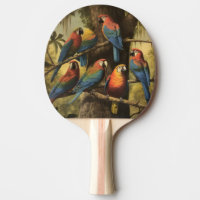 Vintage botanische Szene bunte Papageien in einem