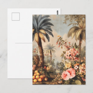 Vintage botanische Szene mit Palmen Postkarte