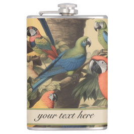 Vintage botanische Szene parrotsanpassbar Flachmann