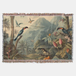 Vintage botanische Szene von Toucans und Blume Decke