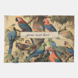 Vintage botanische Szenendarstellungen anpassbar Geschirrtuch