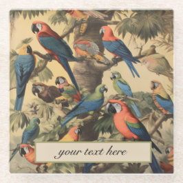 Vintage botanische Szenendarstellungen anpassbar Glasuntersetzer