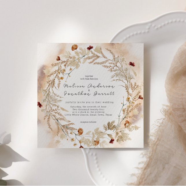 Vintage botanische Tiny Floral Hochzeit Einladung (Von Creator hochgeladen)