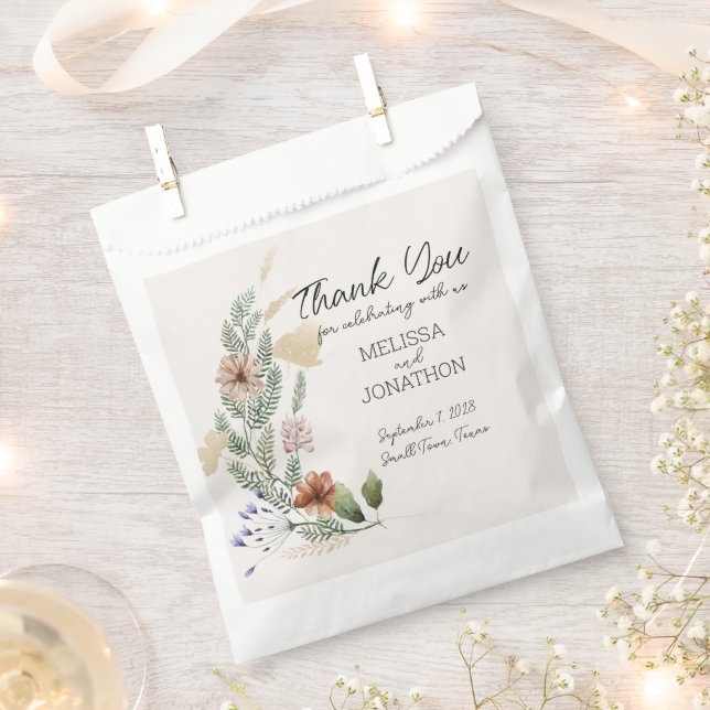Vintage Botanische Tiny Floral Wedding Geschenktütchen (Ausgeschnitten)