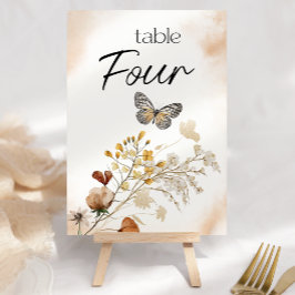 Vintage Botanische Tischnummer Tiny Floral Wedding