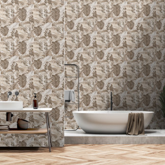 Vintage Botanische Toile Tapete