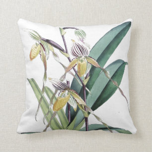 Vintage botanische tropische Orchideen Blumen Flor Kissen