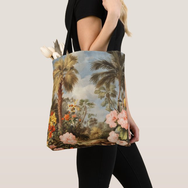 Vintage Botanische Tropische Palmen (Von Nahem)