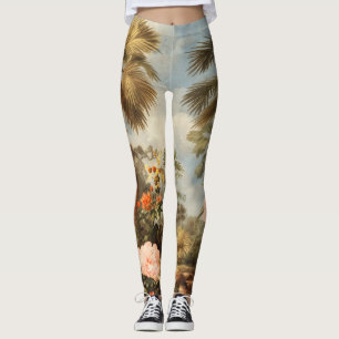 Vintage Botanische Tropische Palmen Leggings