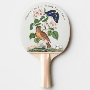 Vintage Botanische Vogel Custom Familien Spielzimm Tischtennis Schläger