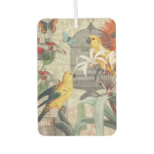 Vintage Botanische Vogel Natur Antiquität Tropisch Autolufterfrischer