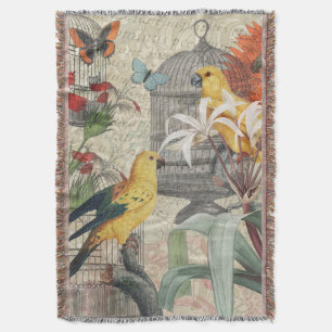 Vintage Botanische Vogel Natur Antiquität Tropisch Decke