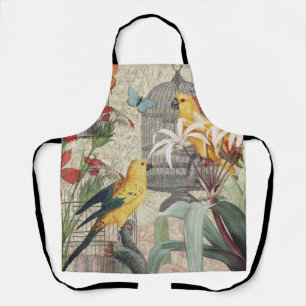 Vintage Botanische Vogel Natur Antiquität Tropisch Schürze