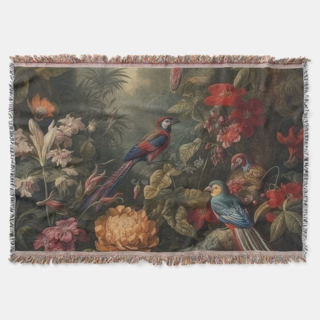 Vintage botanische Vogelarten Blume im Paradies Decke (Vorderseite)