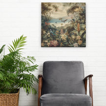 Vintage botanische Vogelarten Blume im Paradies