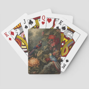 Vintage botanische Vogelarten Blume im Paradies Spielkarten