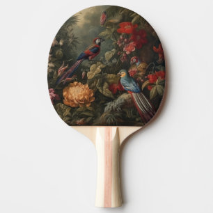 Vintage botanische Vogelarten Blume im Paradies Tischtennis Schläger