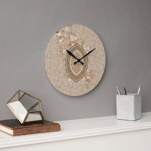 Vintage botanische Wanddekoration für Zuhause oder Große Wanduhr
