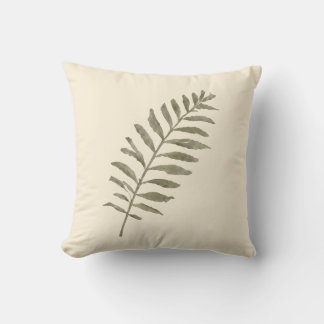 Vintage Botanische Wasserfarbe Grün Blätter Wurf K Kissen