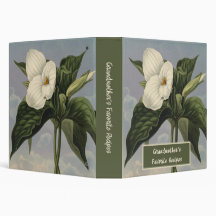 Vintage botanische weiße Trillium-Monogramminitial