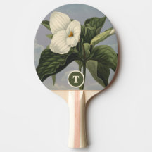 Vintage botanische weiße Trillium-Monogramminitial