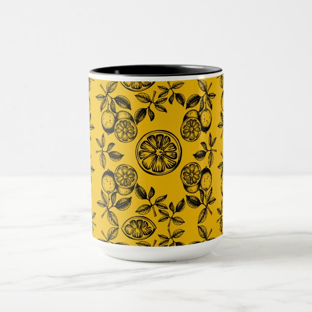 Vintage botanische Zitrusfrucht Tasse (Zentrum)