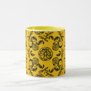 Vintage botanische Zitrusfrucht Tasse