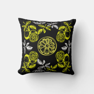Vintage botanische Zitruspresse Kissen