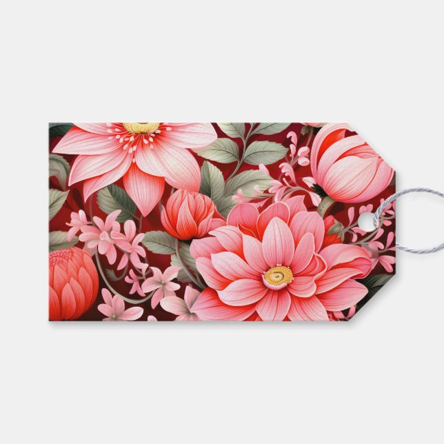 Vintage botanischer blühender Blumengarten Geschenkanhänger (Vorderseite (Horizontal))